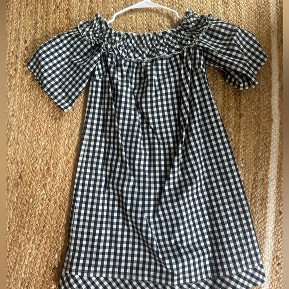Vineyard Vines Black + White Gingham Off The Shoulder Dress - Picture 2 of 2